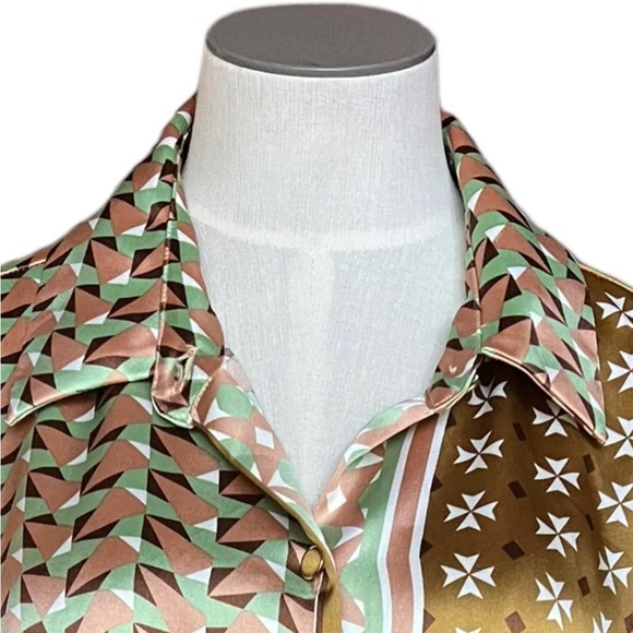 House of Harlow 1960 Geometric Pattern Blouse - Picture 6 of 9